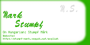 mark stumpf business card